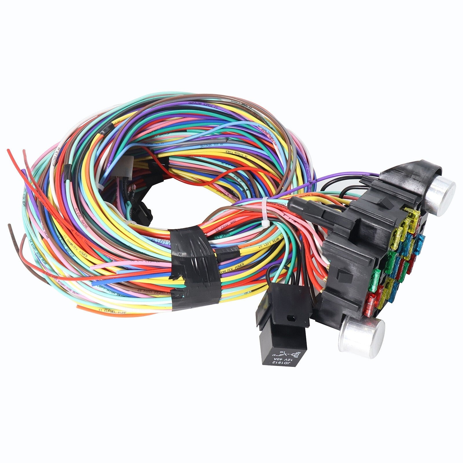 Universal 21 Circuit Wiring Harness kit For Ford Hotrods Long Wires Chevy Mopar
