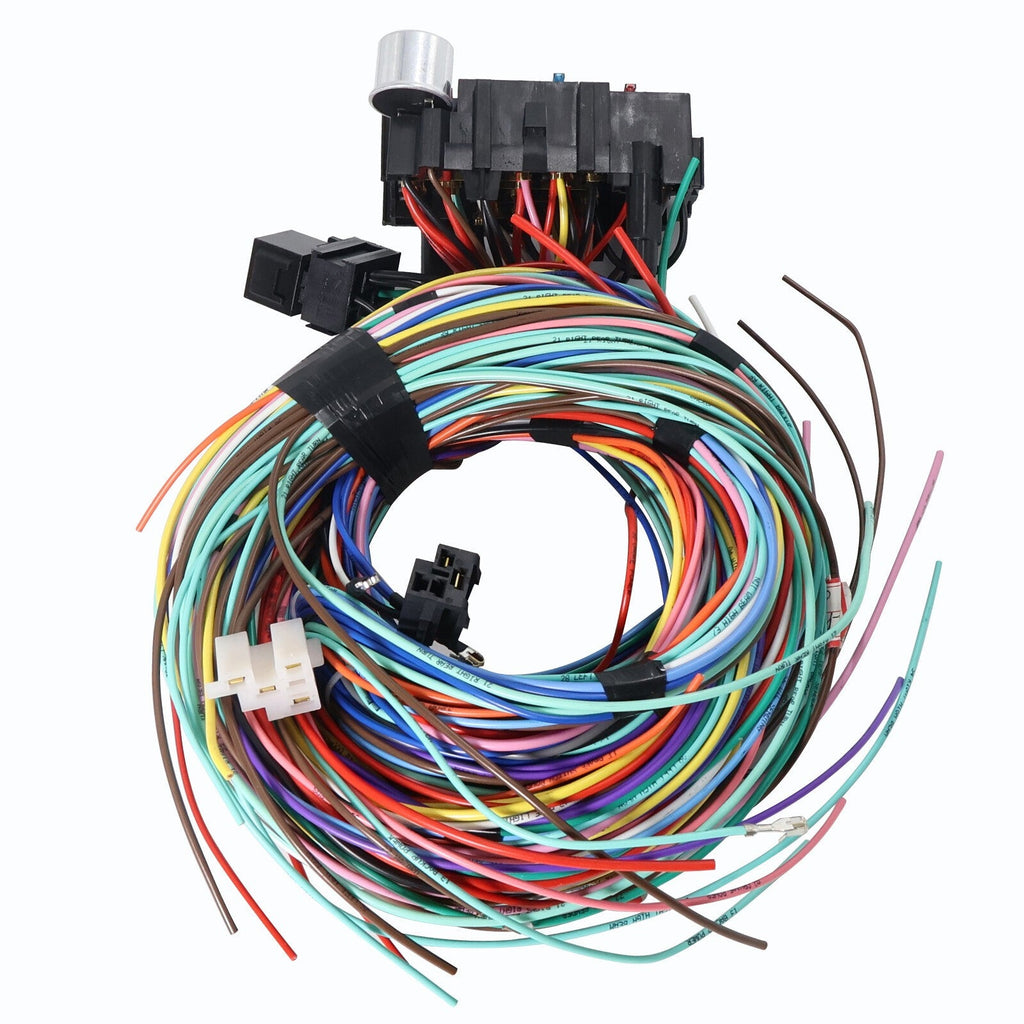 Universal 21 Circuit Wiring Harness kit For Ford Hotrods Long Wires Chevy Mopar
