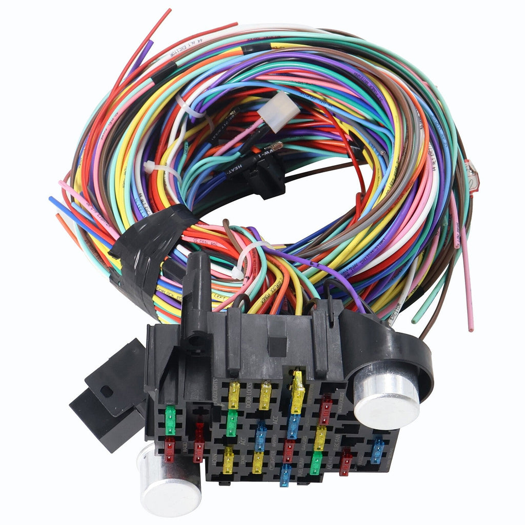 Universal 21 Circuit Wiring Harness kit For Ford Hotrods Long Wires Chevy Mopar
