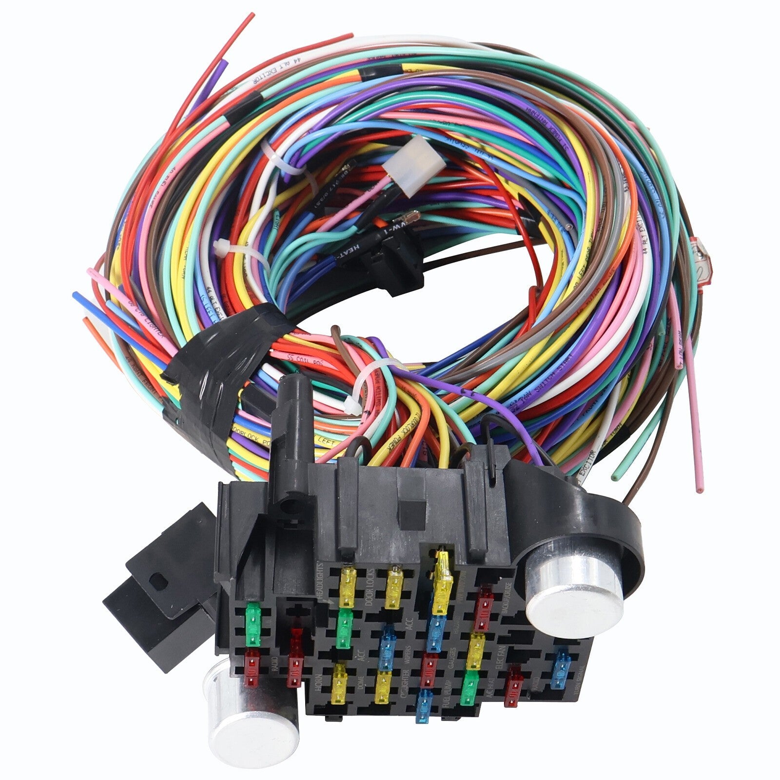Universal 21 Circuit Wiring Harness kit For Ford Hotrods Long Wires Chevy Mopar