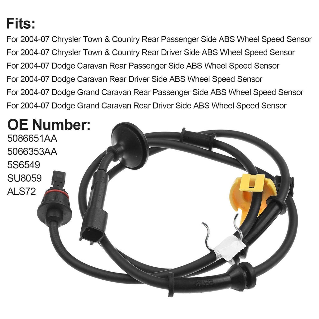 Rear ABS Wheel Speed Sensor for Chrysler Town Dodge Grand Caravan 04-07
