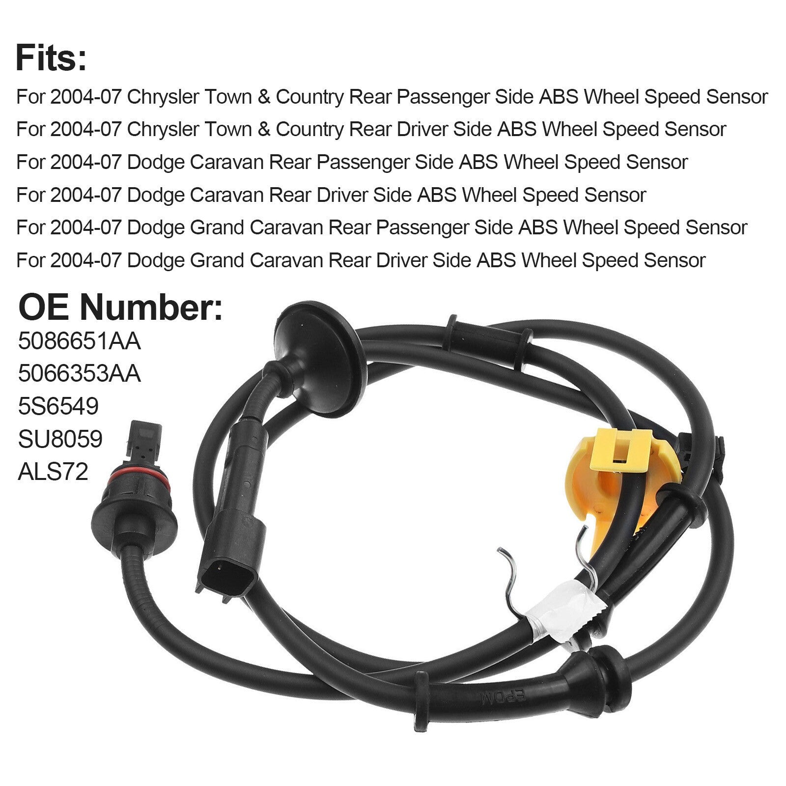 Rear ABS Wheel Speed Sensor for Chrysler Town Dodge Grand Caravan 04-07