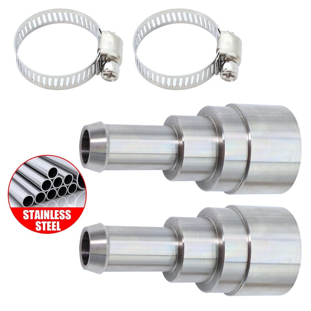 2PCS Heater Core Coolant Hose Connectors For Silverado Tahoe Stainless Steel