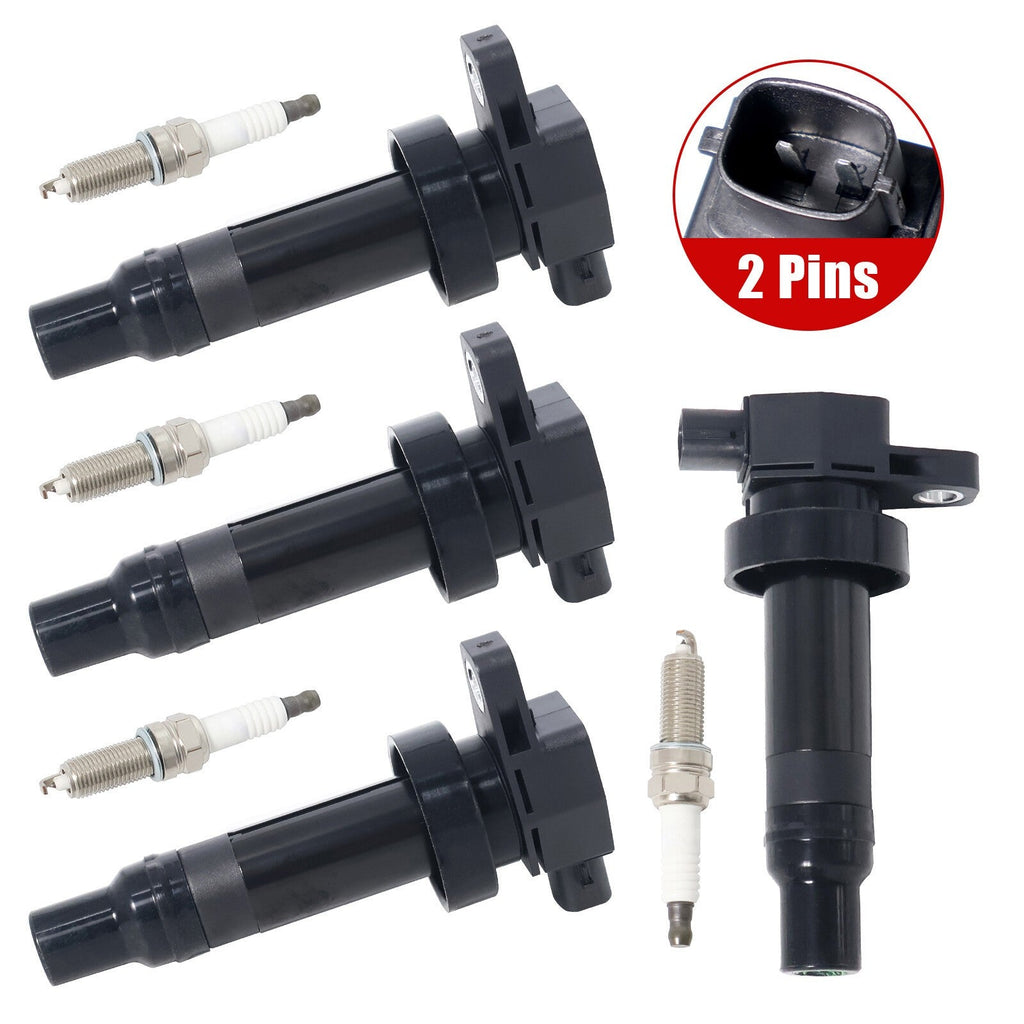 4pcs Ignition Coils For Hyundai Accent Kia Soul Rio1.6L 04-19 4pcs Spark Plug