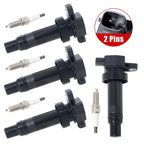 4pcs Ignition Coils For Hyundai Accent Kia Soul Rio1.6L 04-19 4pcs Spark Plug