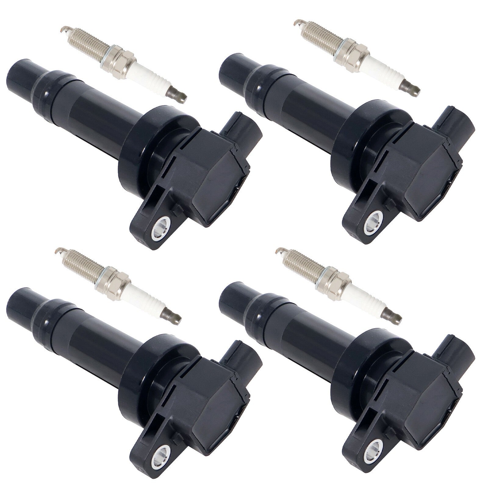 4pcs Ignition Coils For Hyundai Accent Kia Soul Rio1.6L 04-19 4pcs Spark Plug
