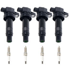 4pcs Ignition Coils For Hyundai Accent Kia Soul Rio1.6L 04-19 4pcs Spark Plug