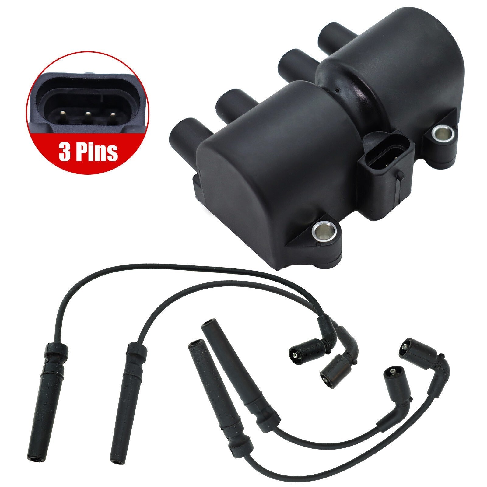 1 X Ignition Coil + Wire Set For 1999-2013 Chevrolet Aveo Pontiac Suzuki UF503