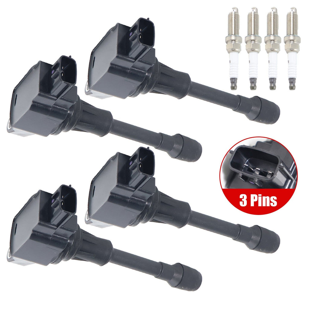 4Pcs Ignition Coil & Spark Plug For Nissan Altima Infiniti FX50 l4 V8 22448JA00C