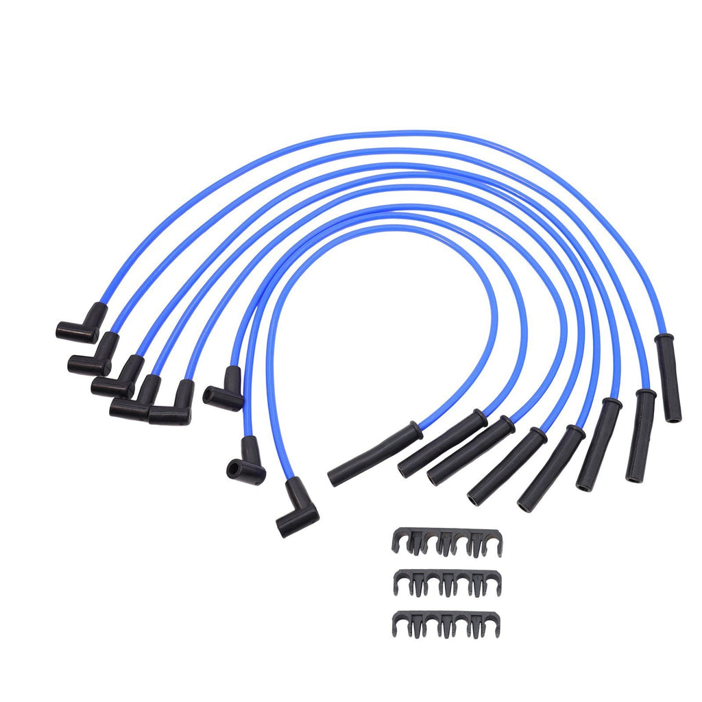 For Ford Big Block FE 351C 8.5 mm 8x Blue HEI Distributors Spark Plug Wire Set