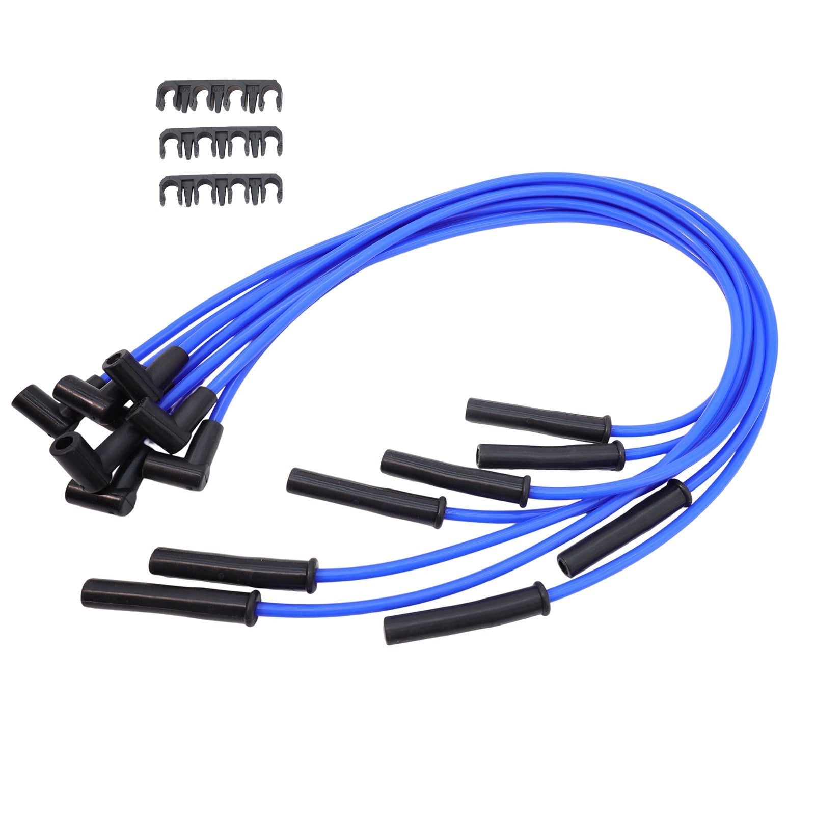 For Ford Big Block FE 351C 8.5 mm 8x Blue HEI Distributors Spark Plug Wire Set