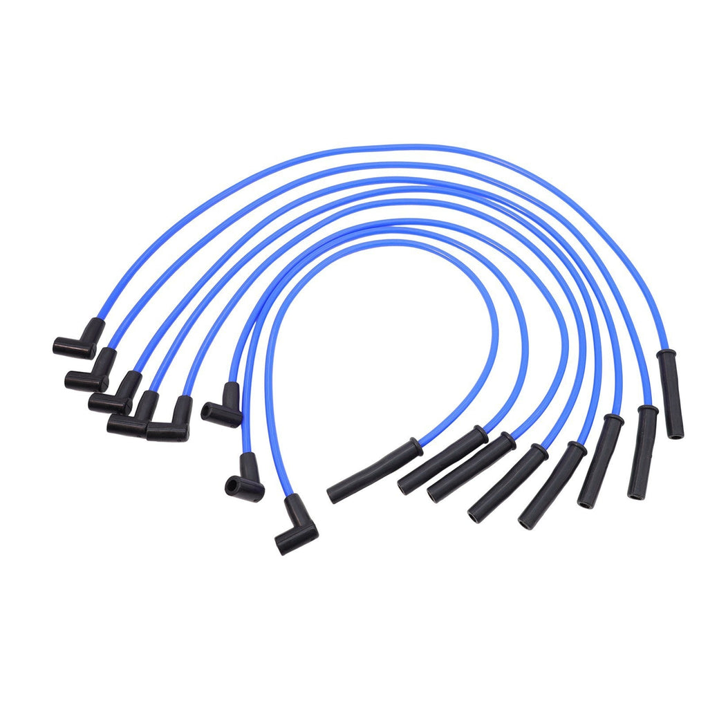 For Ford Big Block FE 351C 8.5 mm 8x Blue HEI Distributors Spark Plug Wire Set
