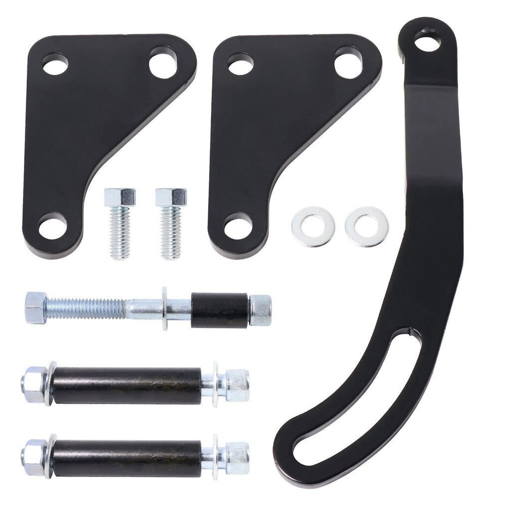 SBC Black Saginaw Power Steering Pump Mounting Bracket For LWP SWP SB Chevy 327