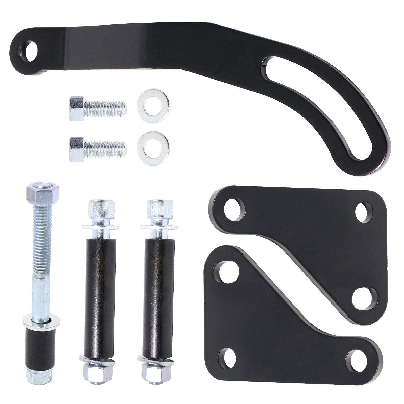 SBC Black Saginaw Power Steering Pump Mounting Bracket For LWP SWP SB Chevy 327
