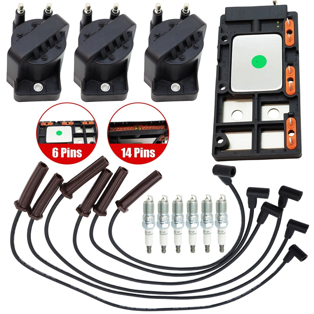 Control Module&Ignition Coils&Spark Plug&Wires For 1990-2004 Buick Regal 3.8L V6