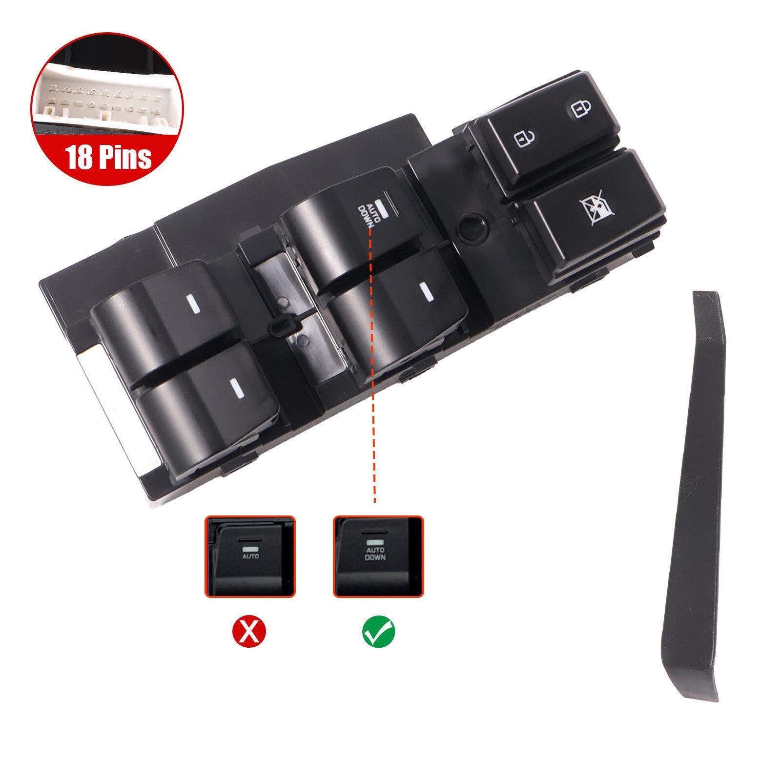Front Driver Side Power Window Switch Kit 93570F21004X for Hyundai Elantra L4
