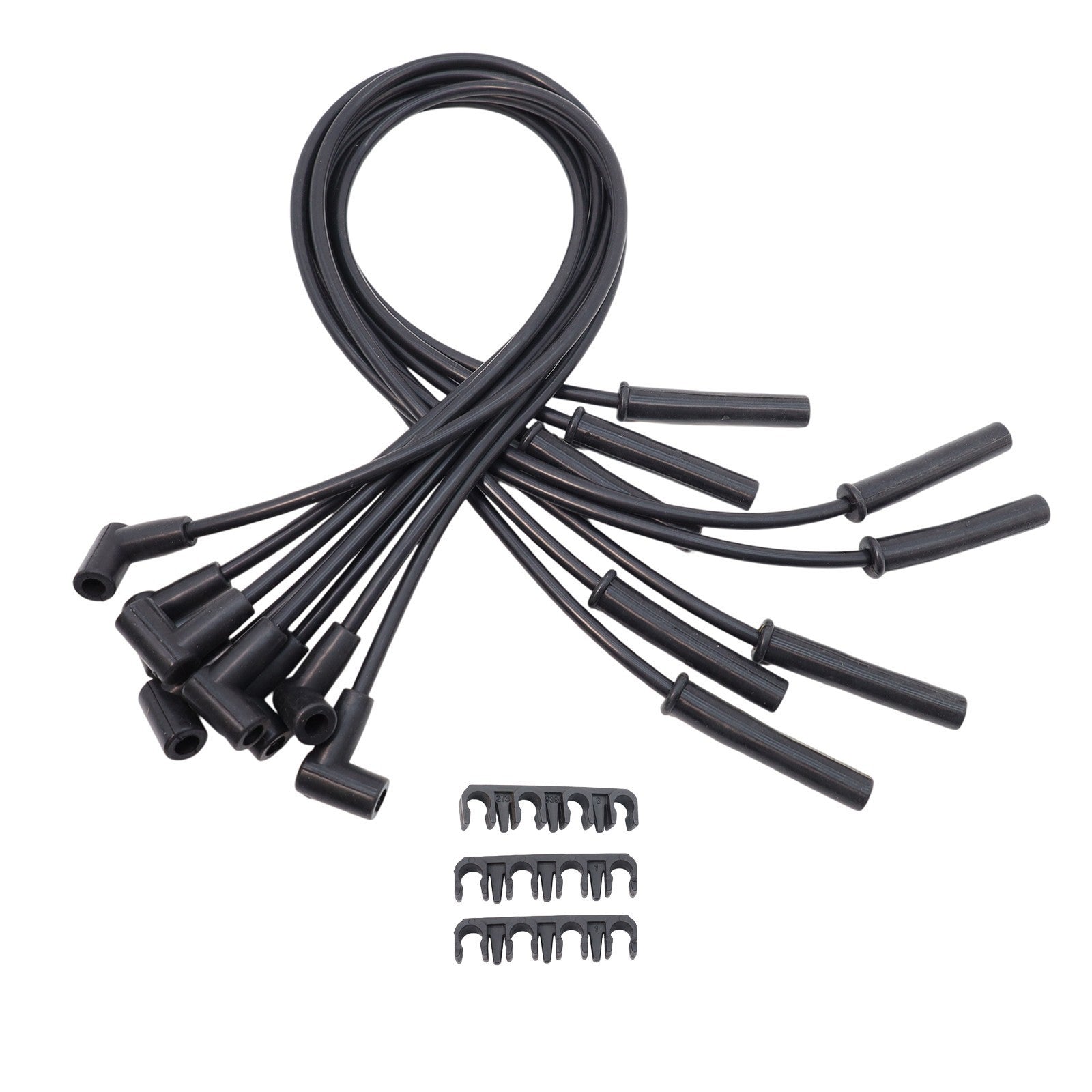 For Ford Big Block FE 351C 8.5 mm 8x Black HEI Distributors Spark Plug Wire Set