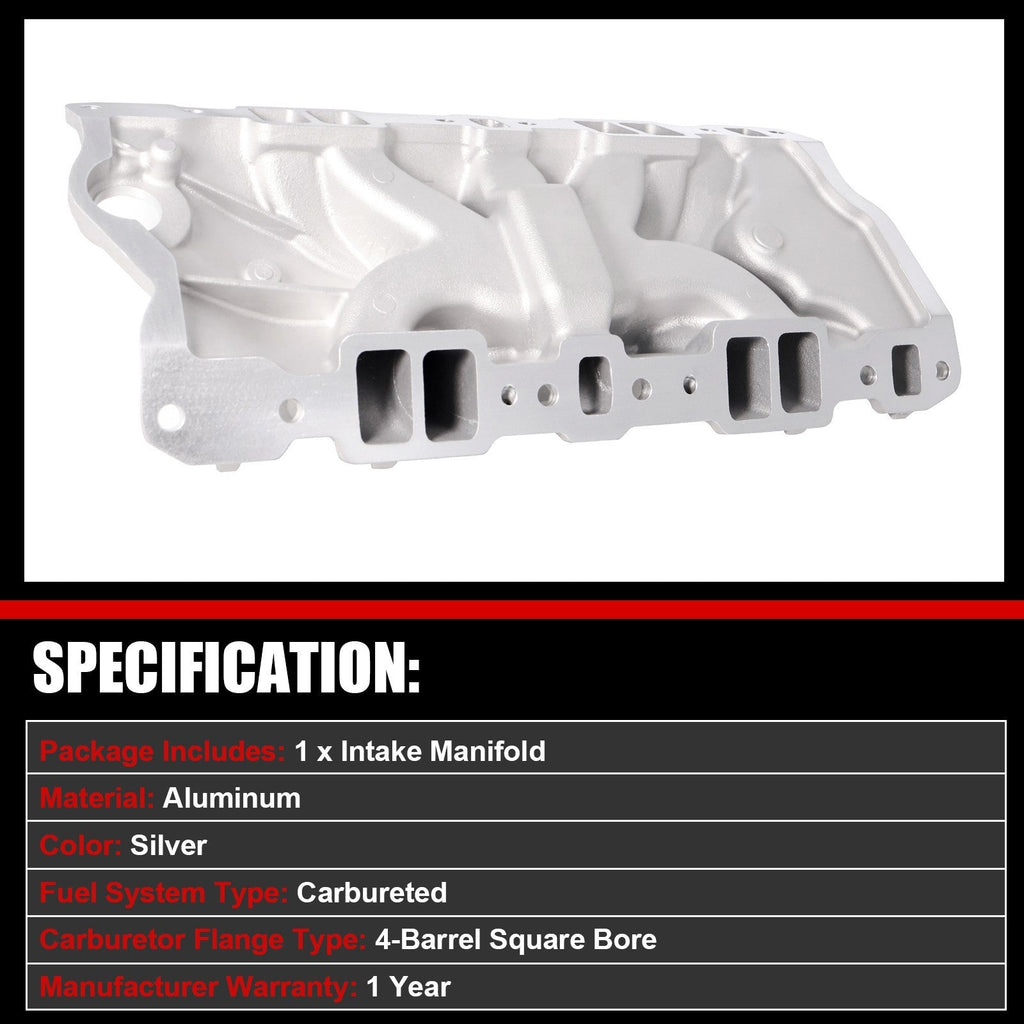 Aluminum Dual Plane RPM Intake For 55-86 SBC Small Block Chevy 350 383 400