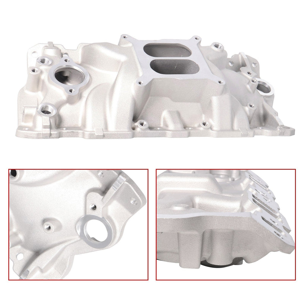 Aluminum Dual Plane RPM Intake For 55-86 SBC Small Block Chevy 350 383 400