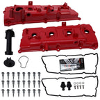Aluminum Red Valve Covers Kit for Nissan Armada Titan Pathfinder QX56 5.6L 04-16