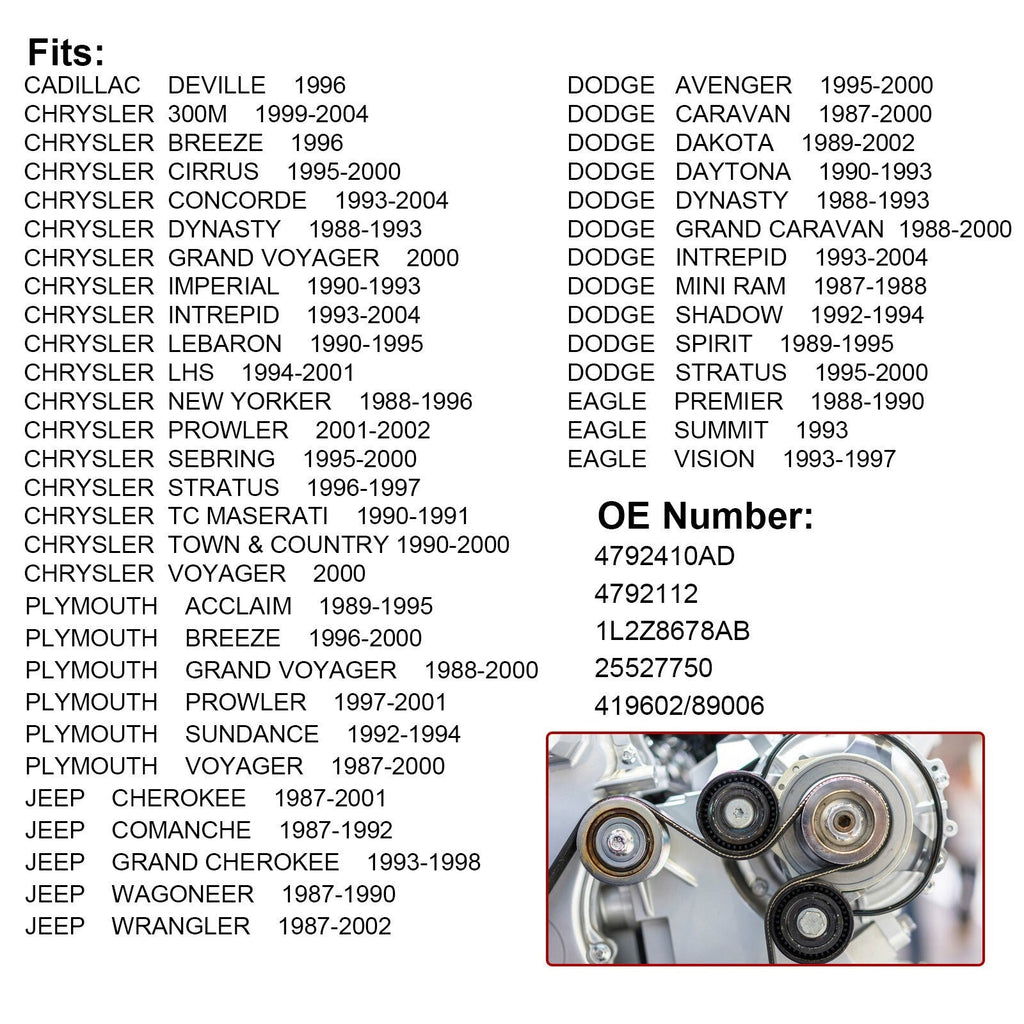 Accessory Drive Belt Idler Pulley 38001 For Cadillac Chrysler BREEZE CIRRUS LHS