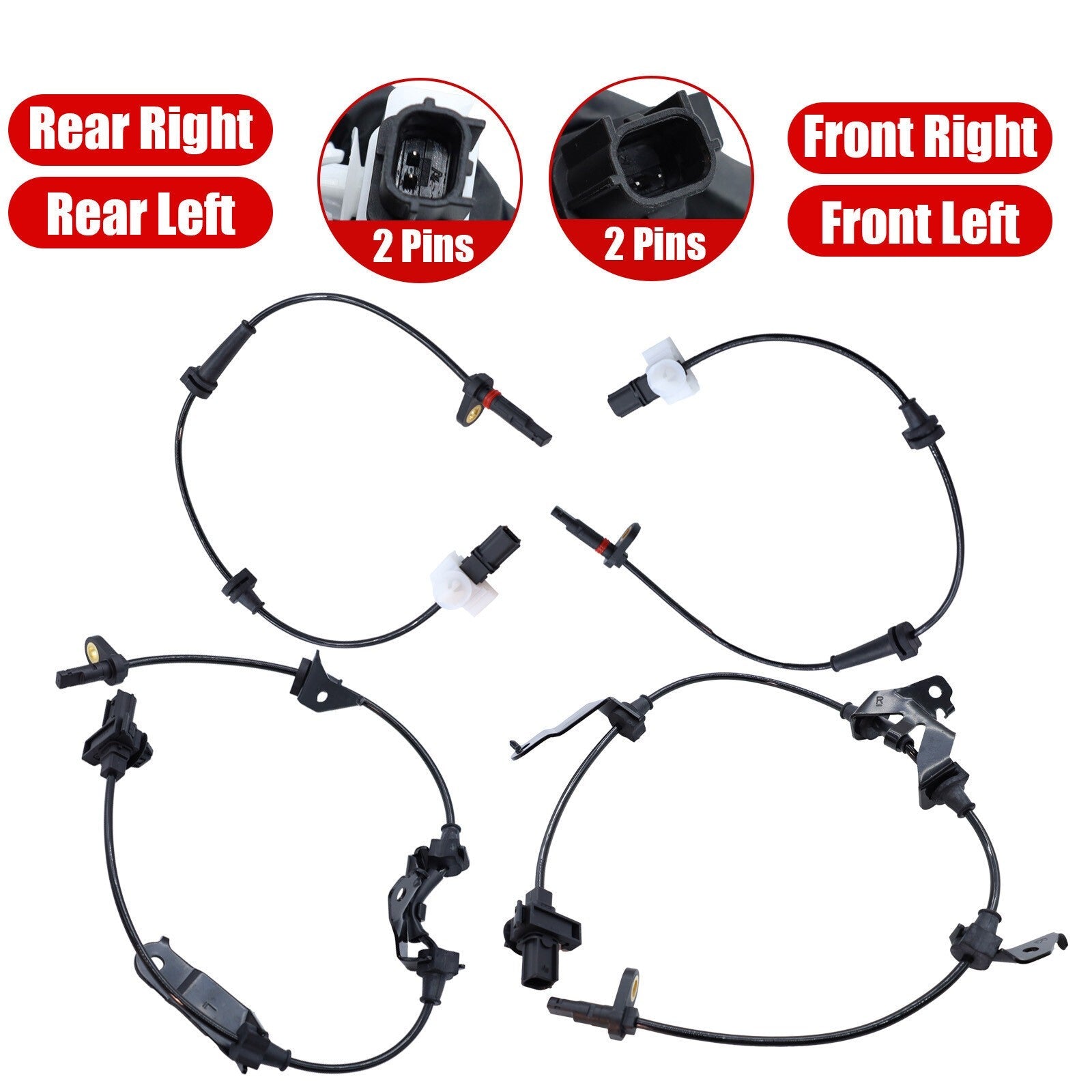4PCS ABS Wheel Speed Sensor Front Rear Left Right Fit For HONDA ACCORD 2008-2012