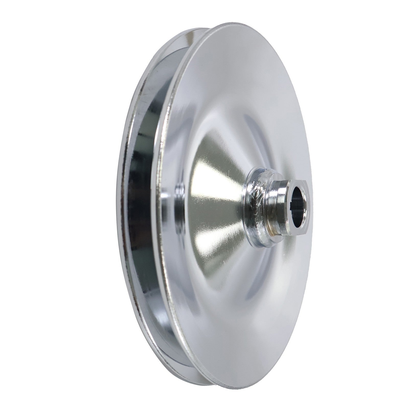 Chevy Power Steering Pulley Saginaw Pump Keyway Style 1 Groove Chrome