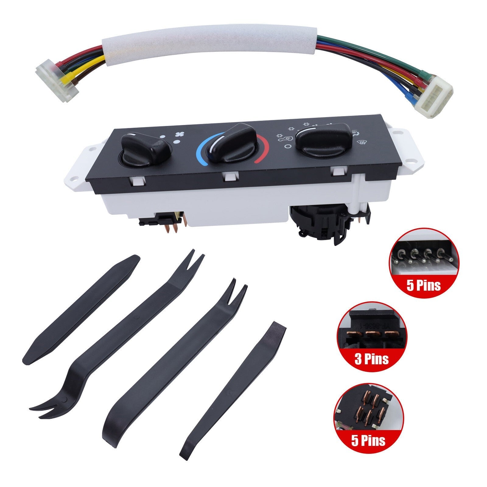 For Jeep Wrangler 99-06 HVAC AC A/C and Heater Control with Blower Motor Switch