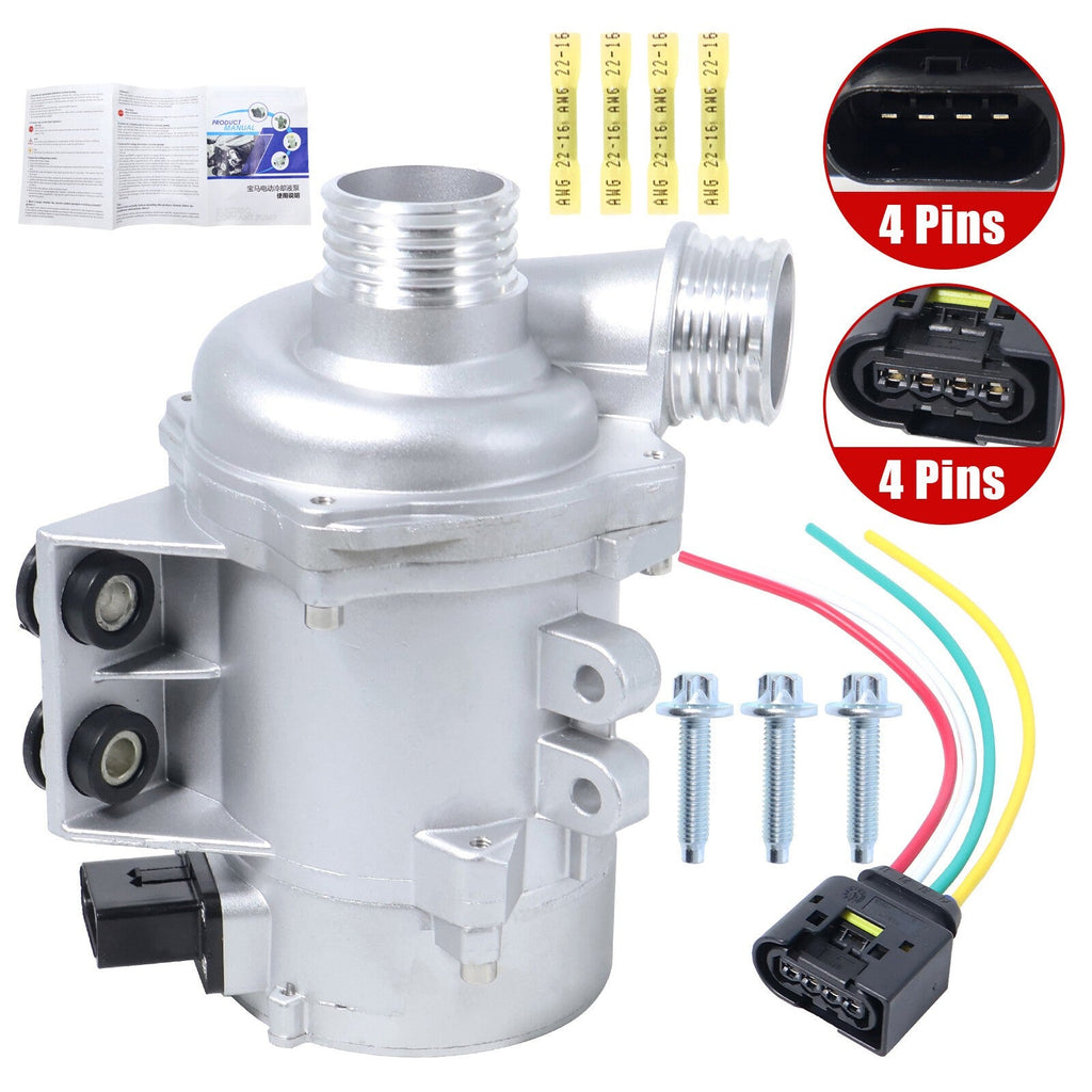 Electric Engine Water Pump w/ Harness 3 Bolts For BMW X3 330xi 525xi 11517586925