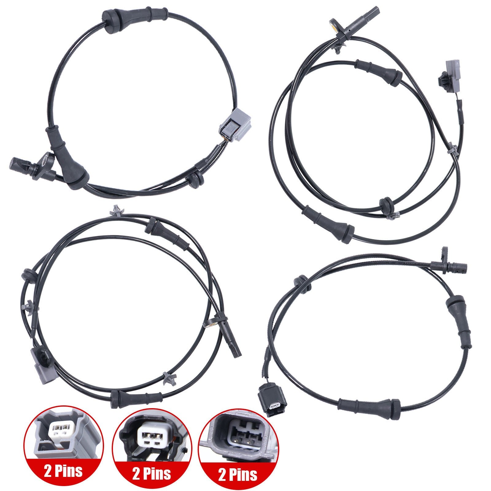 4Pcs ABS Wheel Speed Sensor For 11-17 Nissan JUKE 1.6L l4 479001KA0A Black New