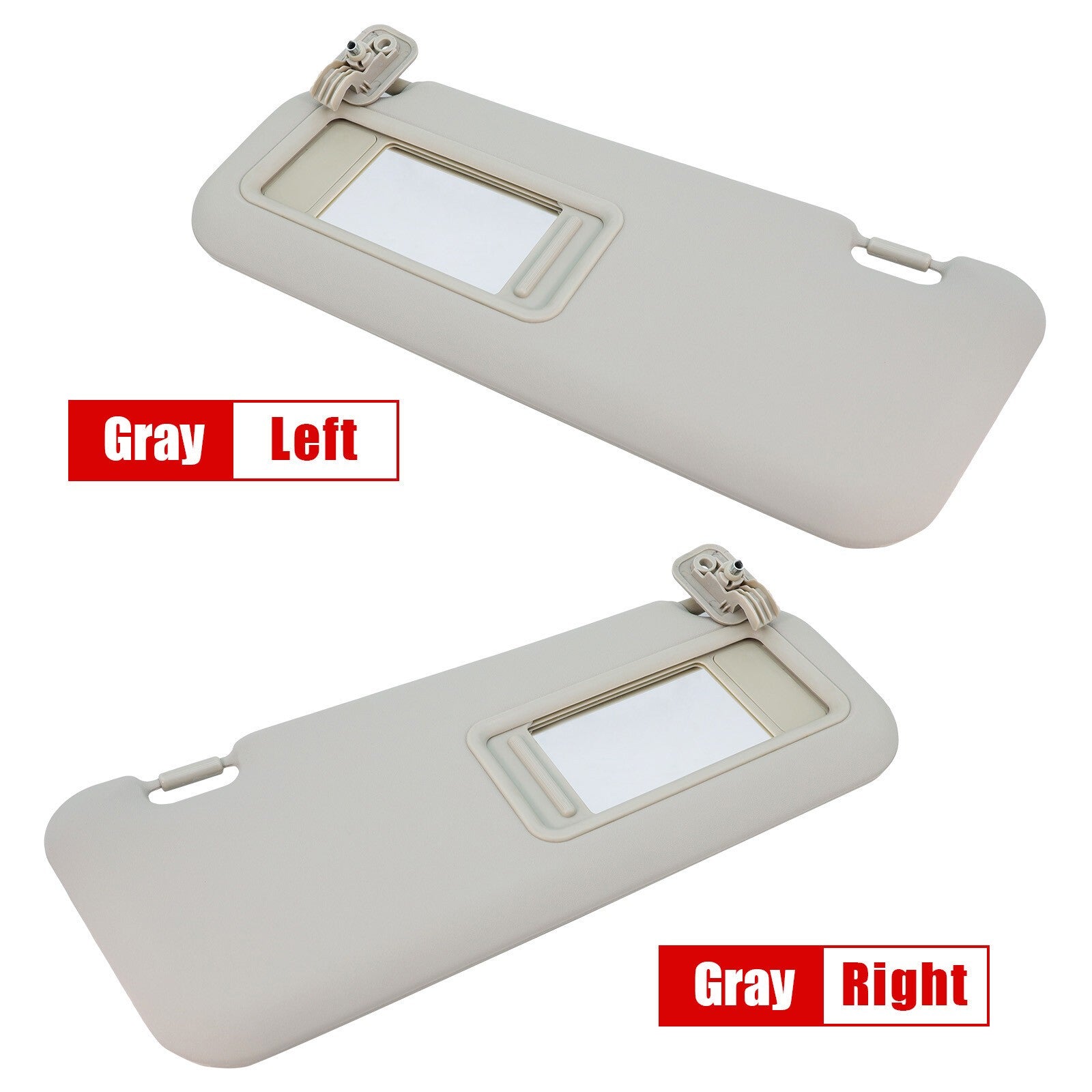 2x NEW For 2010-13 Mazda 3 Hatchback Left Driver & Right Passenger Sunvisor Gray