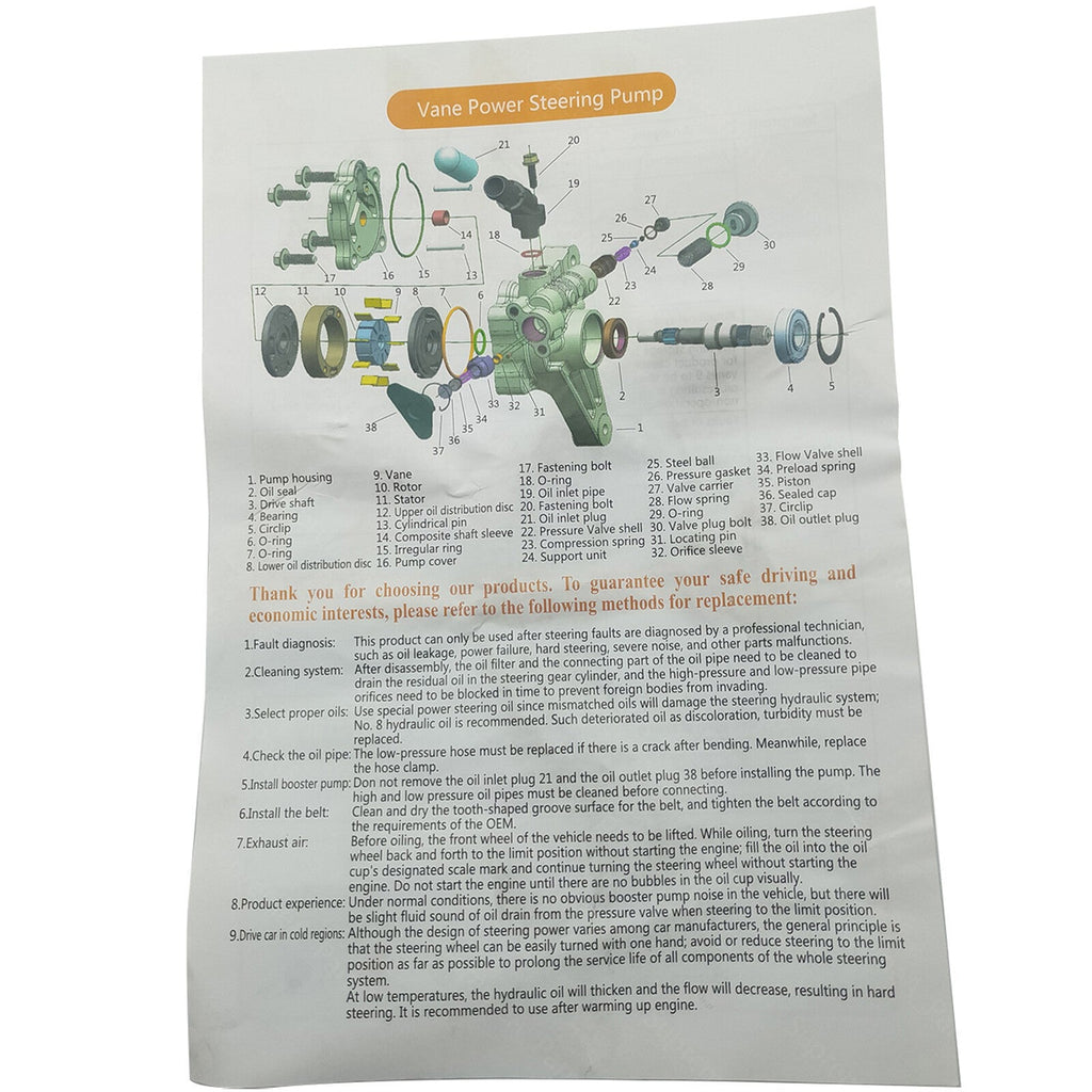 Power Steering Pump 8971295930 Fit For Isuzu D-MAX Pickup 2.5L 8972149951