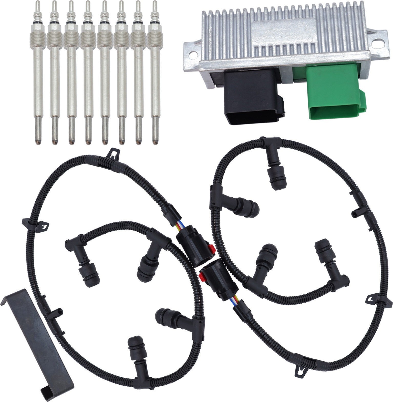 Glow Plugs Harnesses & Controller w/Tool For 04-10 Ford 6.0L Powerstroke Diesel