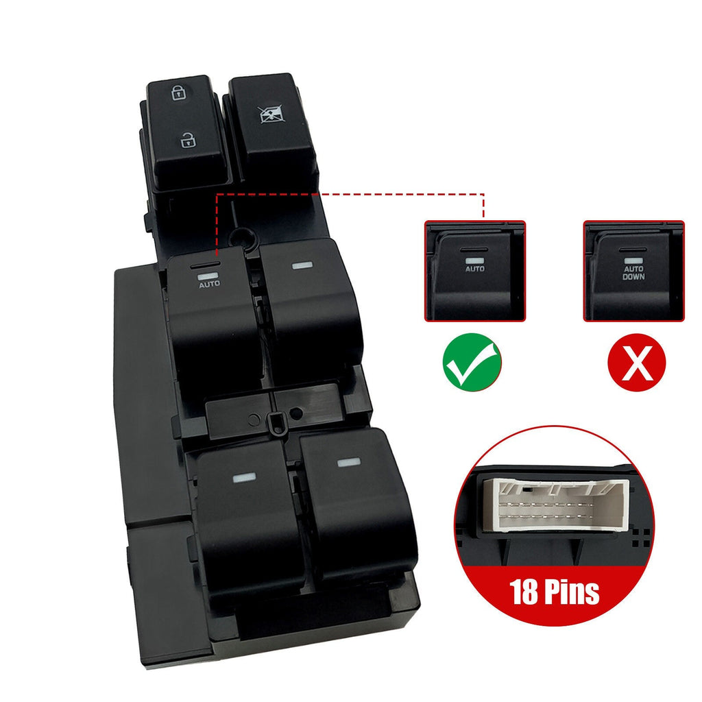Driver Side Power Window Switch 93570-F2000 for Hyundai Elantra Sedan 17-20