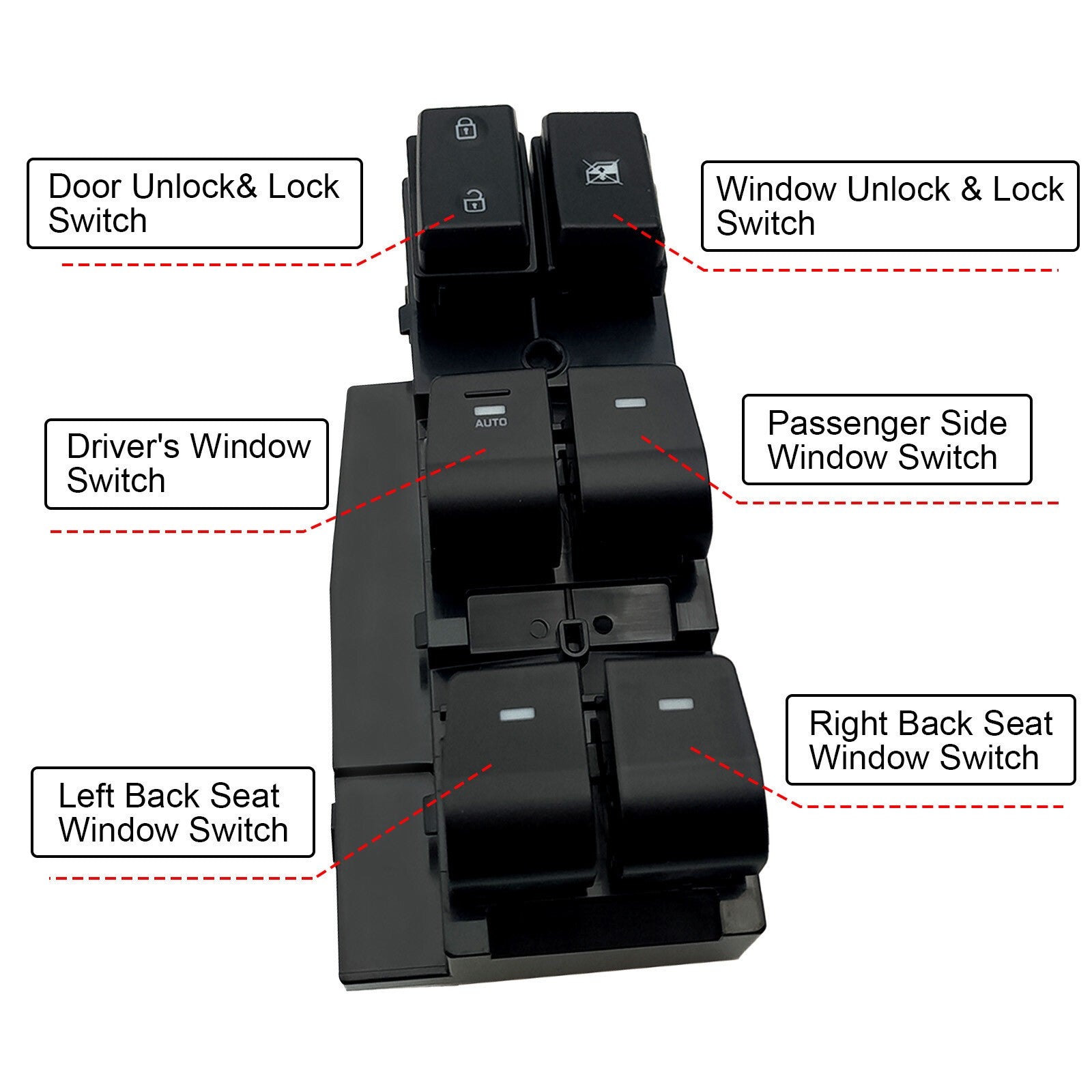 Driver Side Power Window Switch 93570-F2000 for Hyundai Elantra Sedan 17-20