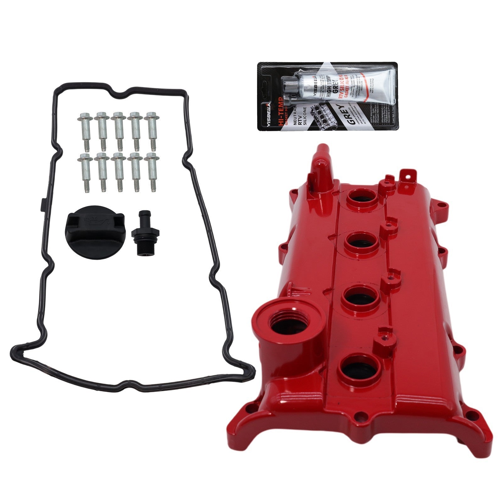 For Nissan Altima Sentra SE-R 2.5L Red Aluminum Valve Cover w/Gasket PCV valve