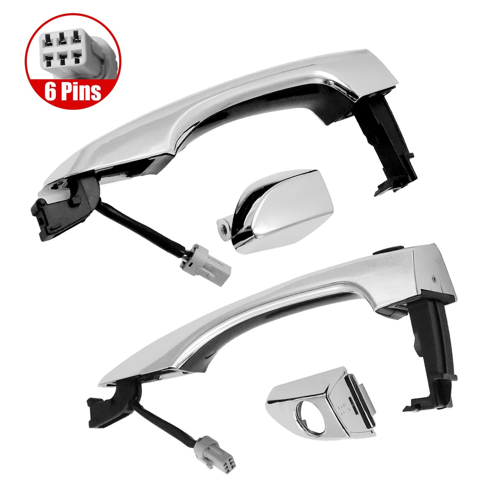 New 2x Chrome Door Smart Key Handle Front Outside RH&LH For 16-21 Hyundai Tucson