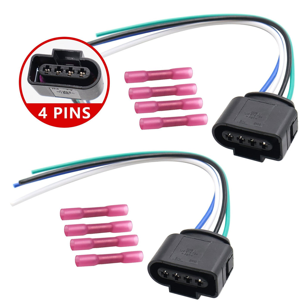 2 Pcs Ignition Coil Connectors With Wiring W/Terminals 1J0973724 For VW  Audi