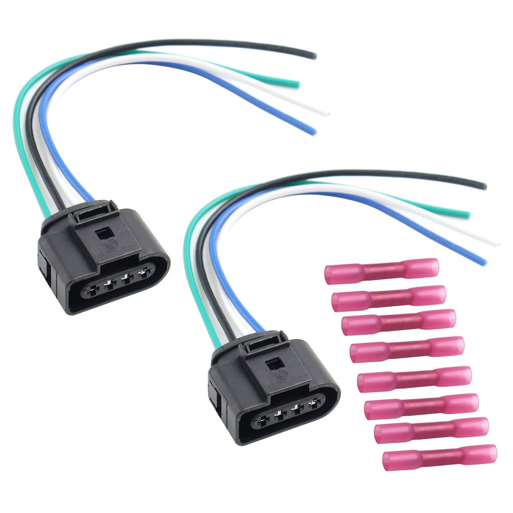 2 Pcs Ignition Coil Connectors With Wiring W/Terminals 1J0973724 For VW  Audi