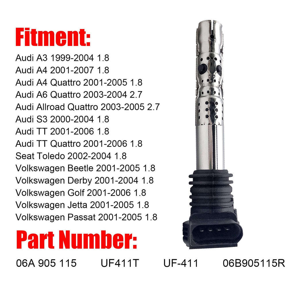 Ignition Coil UF-411 For Audi A3 A4 A6 Quattro VW Golf Jetta Passat 1998-2008