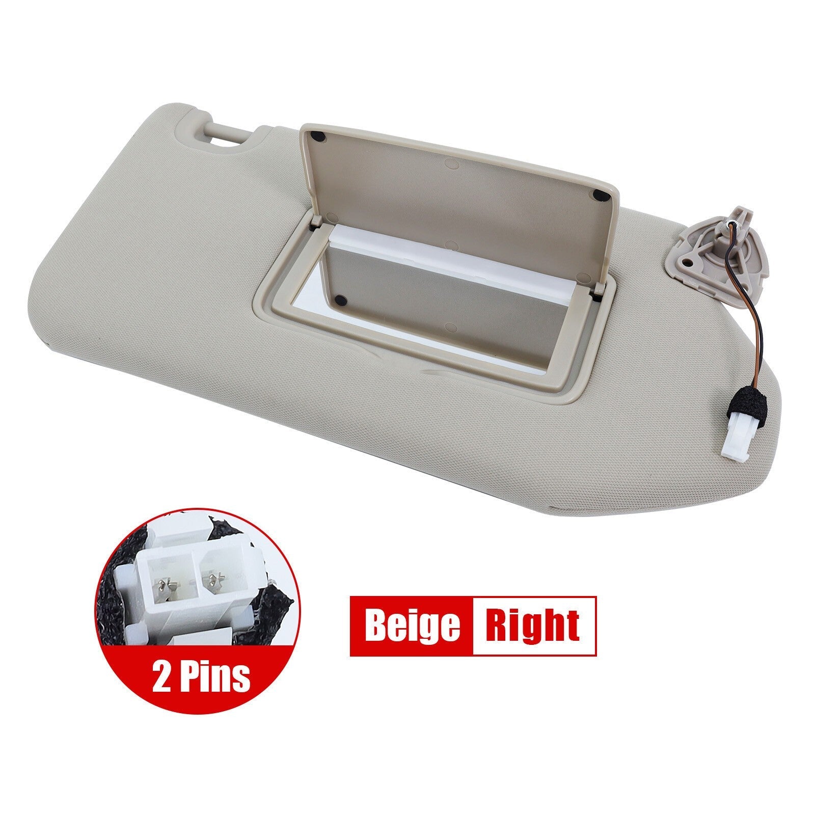 Beige Right Passenger Sun Visor w/Lights For 13-18 Nissan Pathfinder 96400-9PB0A