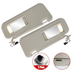 Right & Left Gray Driver & Passenger Pair Sun Visor W/Light For Mazda 3 2.0L