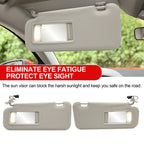 Right & Left Gray Driver & Passenger Pair Sun Visor W/Light For Mazda 3 2.0L