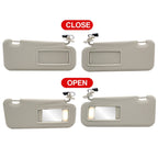 Right & Left Gray Driver & Passenger Pair Sun Visor W/Light For Mazda 3 2.0L