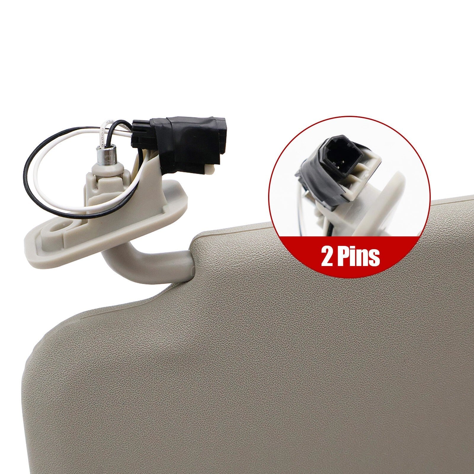 Right & Left Gray Driver & Passenger Pair Sun Visor W/Light For Mazda 3 2.0L