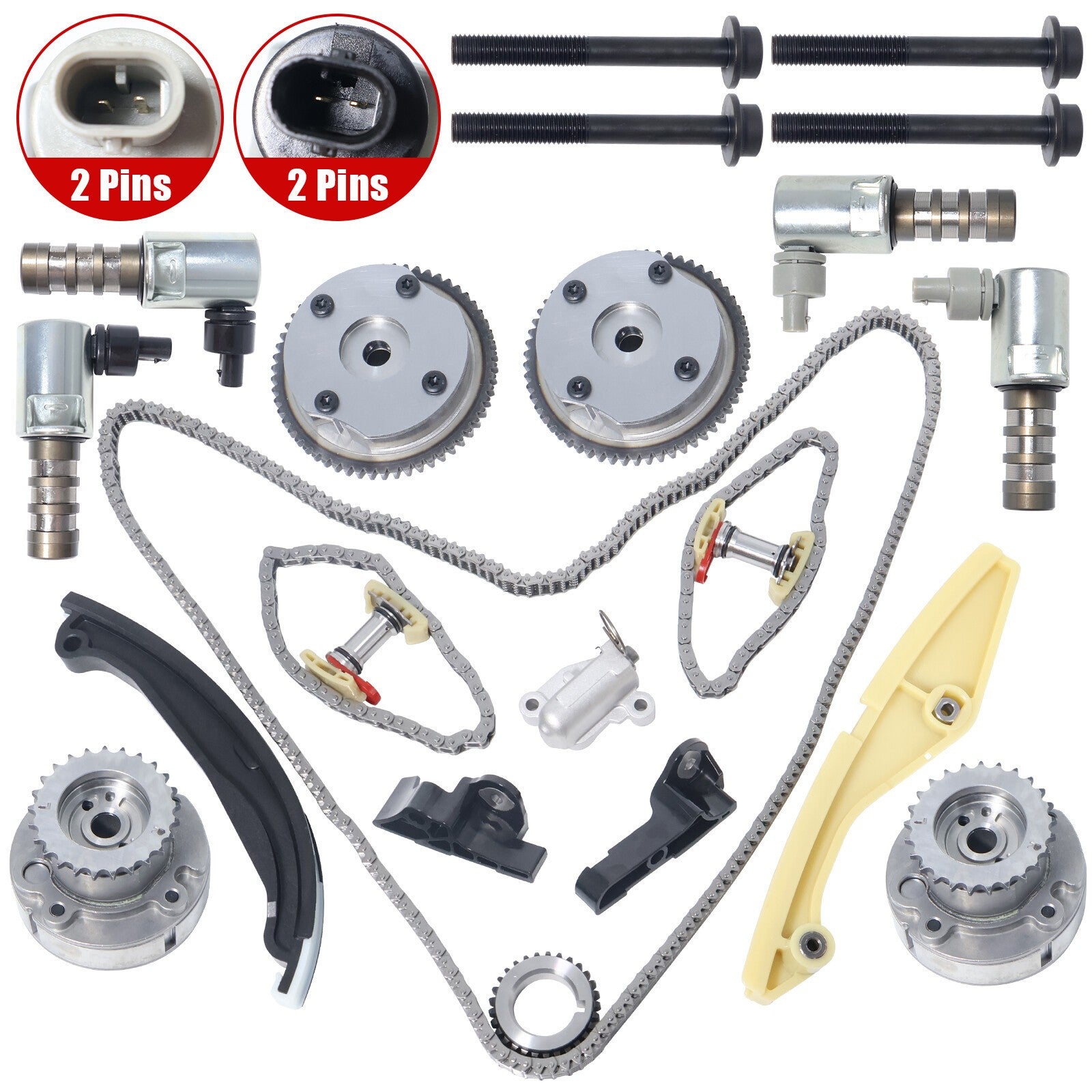 Timing Chain Kit With VVT Cam Phaser For Ford Explorer Lincoln MKX AT4Z6C525A