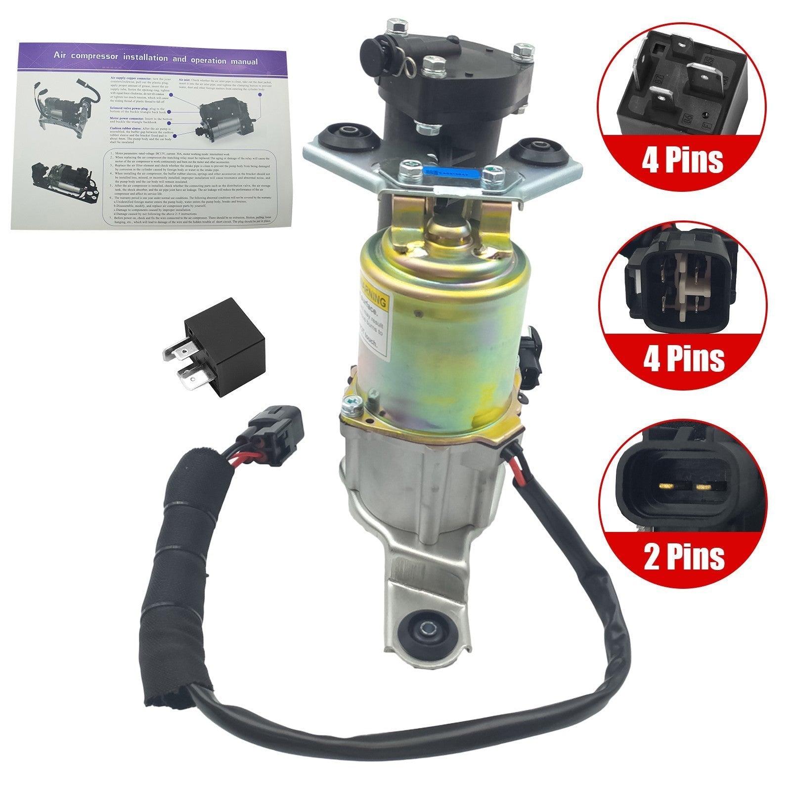 Air Ride Suspension Compressor Pump For Toyota Land 4Runner Lexus GX 470 4.7L
