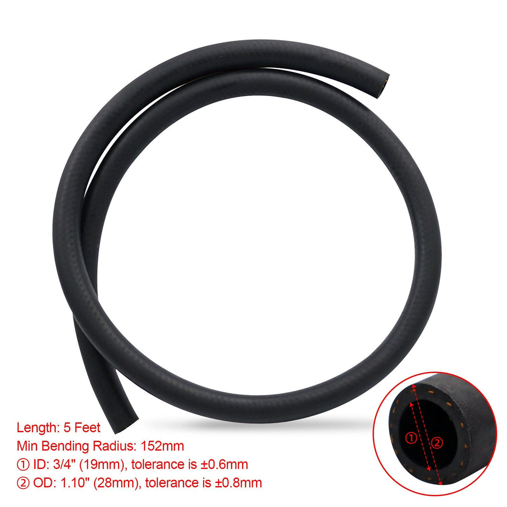 3/4"Heater Hose Coolant Radiator Straight 100PSI SAE 20R3 Standard 5FT-HOT!