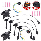 2 x Ignition Coil & Connector Pigtail Plug + 4 x Spark Plug Wire For Toyota New