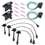 2 x Ignition Coil & Connector Pigtail Plug + 4 x Spark Plug Wire For Toyota New